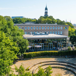 Hamburg Stintfang Jugendherberge Aussengelaende Luftaufnahme LBC 15